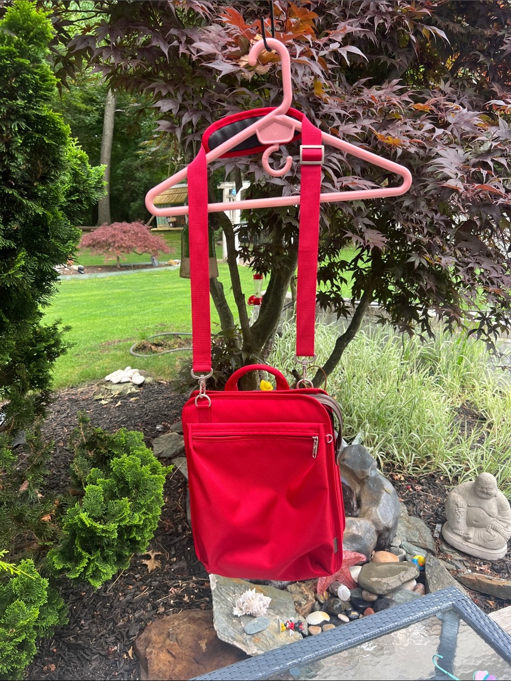 Bright Red Women's Shoulder Bag with Adjustable Strap